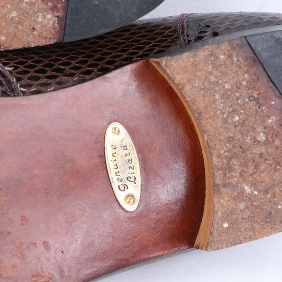 Vintage Genuine Lizard Dress Shoes Loafers Brown main image 8